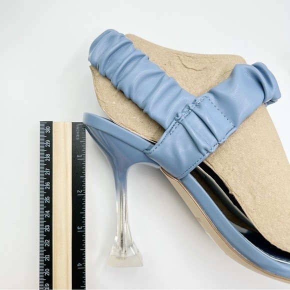 Nine West Womens Zuzie Light Blue Faux Vegan Leather Barbie Sandals Heels Size 6 - Picture 16 of 16